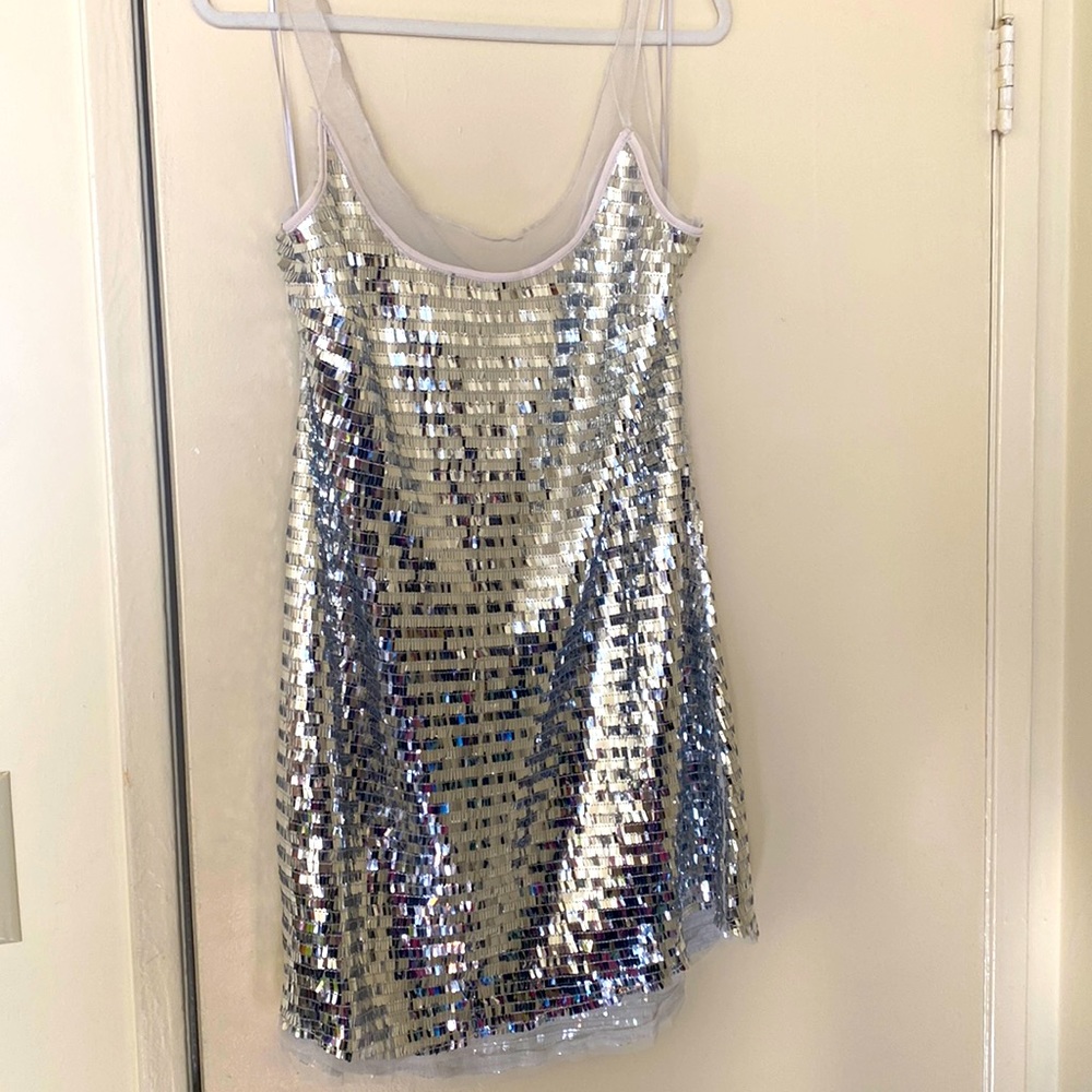 Beautiful, silver shining free people dress.